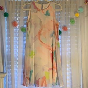 Calvin Klein Colorful Chiffon Dress